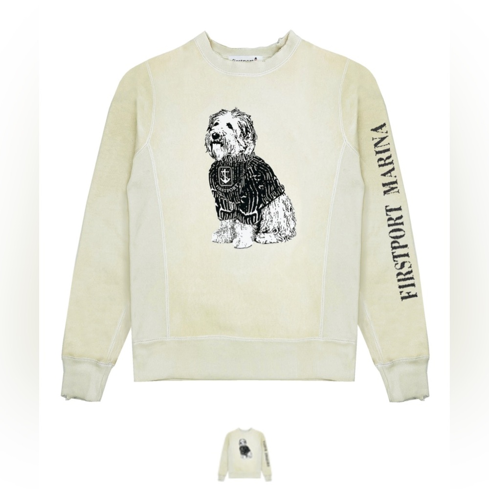 NWOT - Firstport Shaggy Dog Sweatshirt - Cream, small